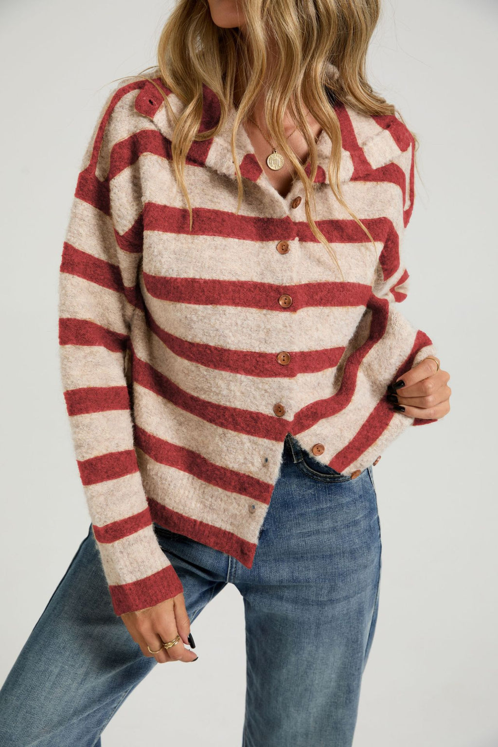 Strick-Cardigan im Color-Blocking-Design