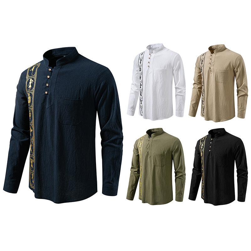 Herren Hemd aus Baumwolle-Leinen-Mix | LuxeStyle