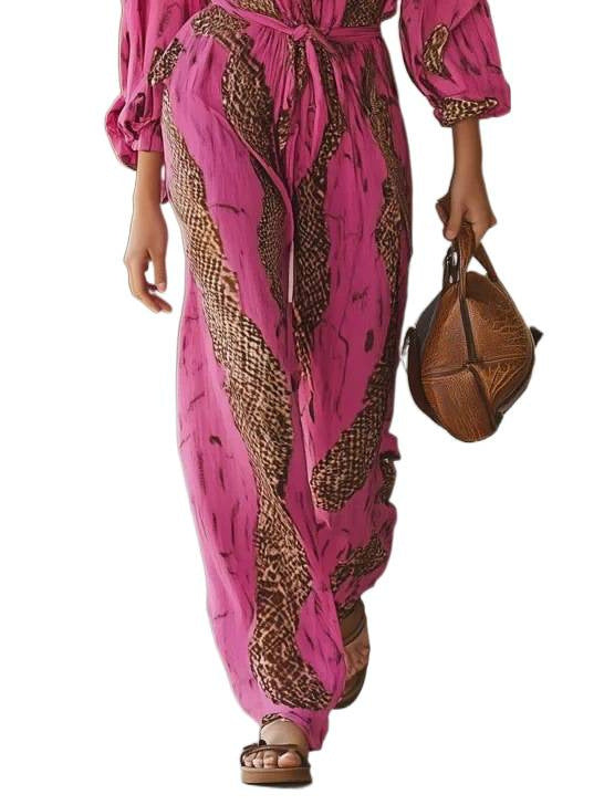 Damen Jumpsuit mit Digitaldruck und langen Hosen