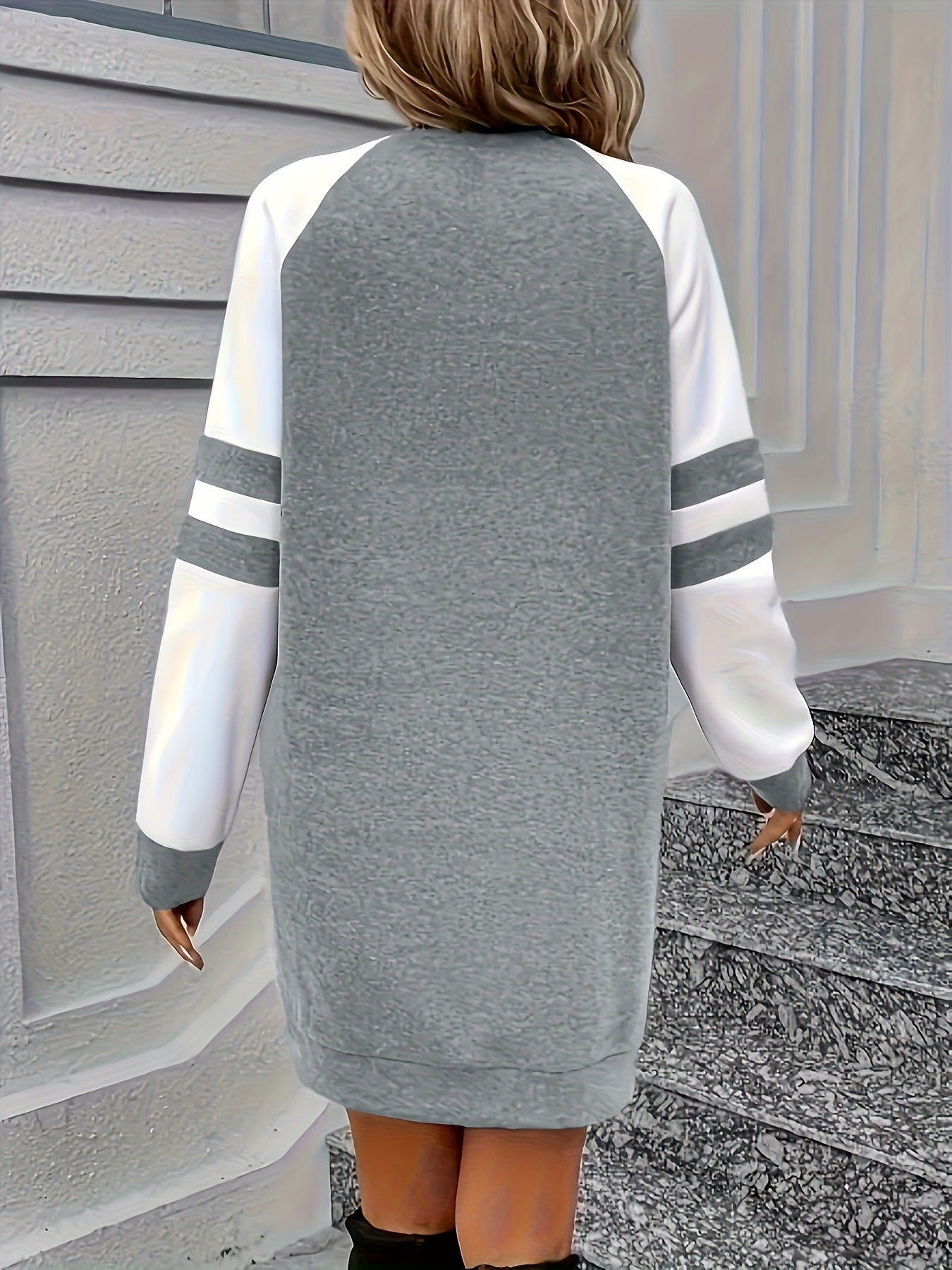 Elegantes Color-Block A-Linien Kleid für Damen