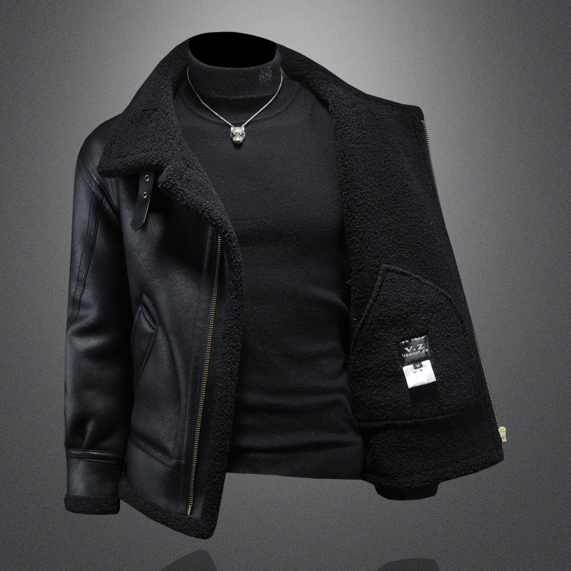 Leder-Pelz Jacke für Herren