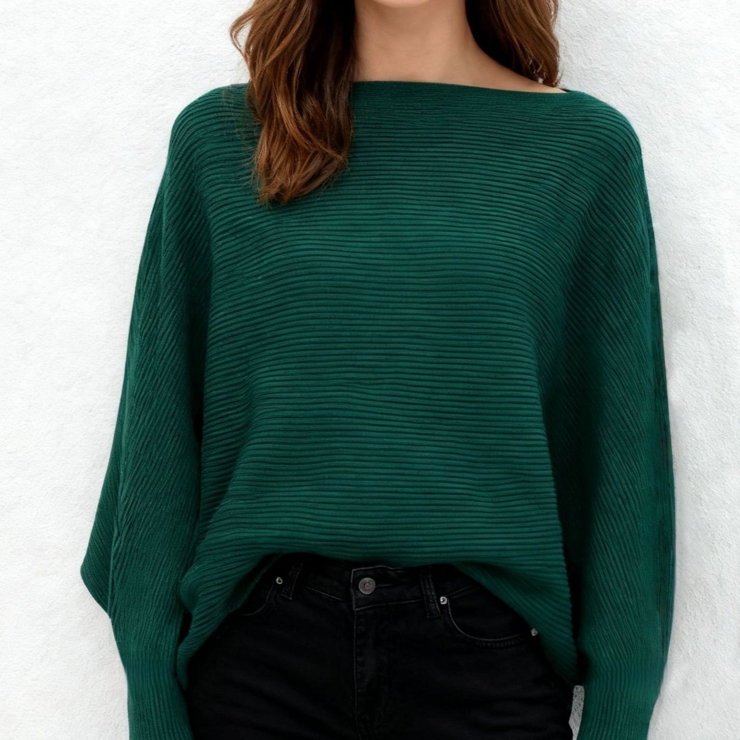 Strickpullover mit Fledermausärmeln