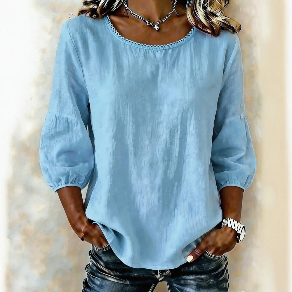 Lässiges Langarm-T-Shirt für Damen