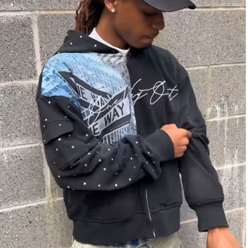 Kapuzen-Sweatshirt mit Cartoon-Print für Herren – Ansicht 2