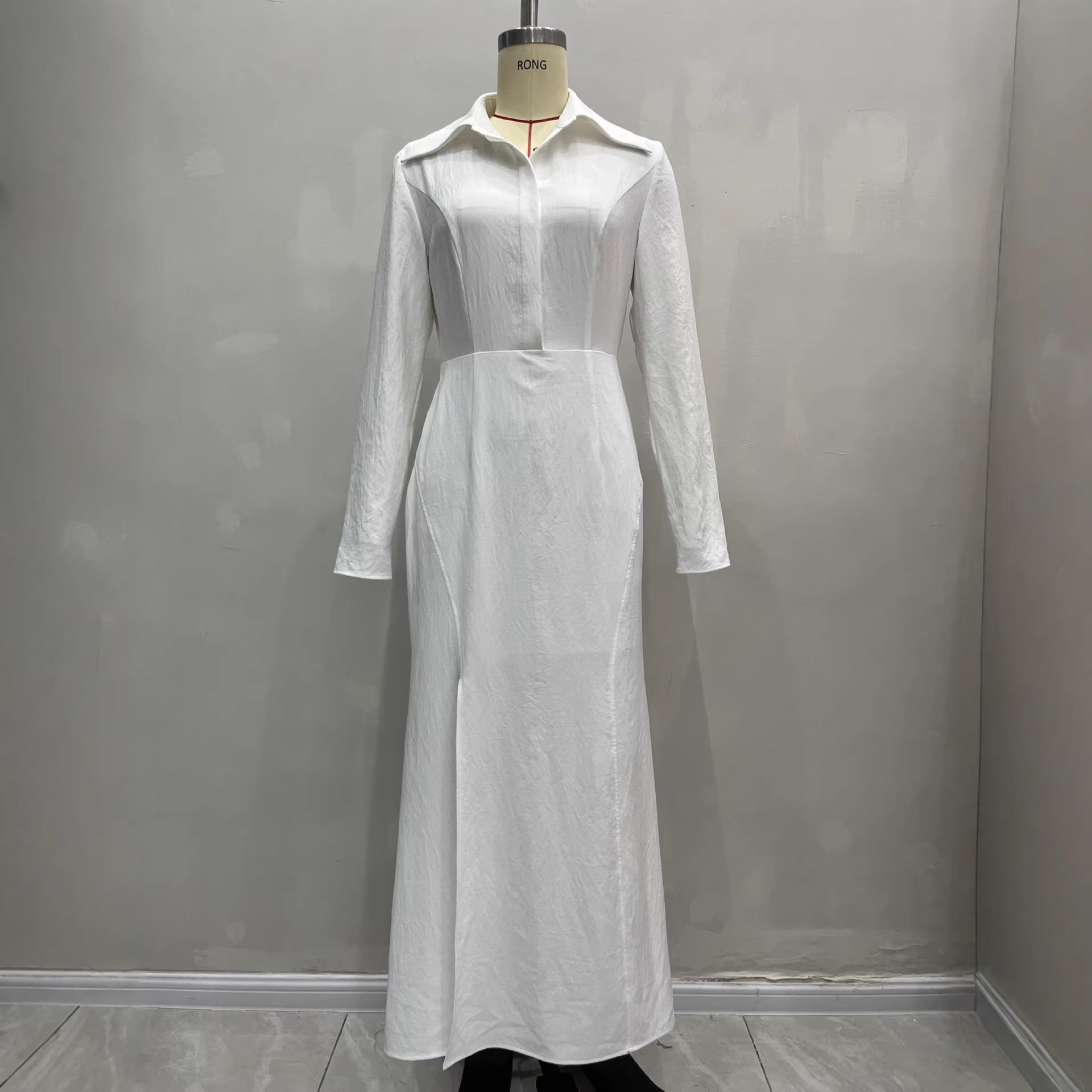 Langes Hemdblusenkleid im French Chic