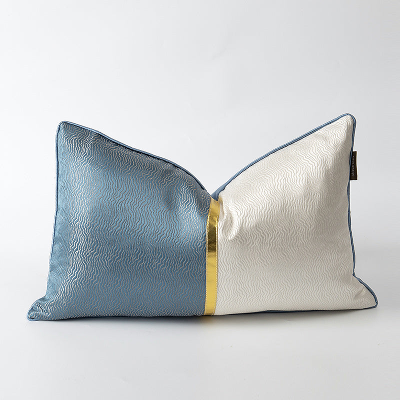 Blau-weisses Patchwork Kissen für Sofa – Bild 5 | LuxeStyle