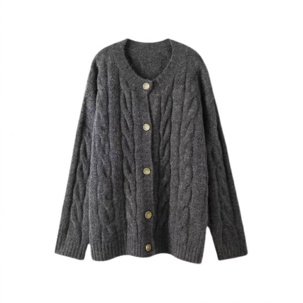 Kabelmuster-Strickjacke für Damen