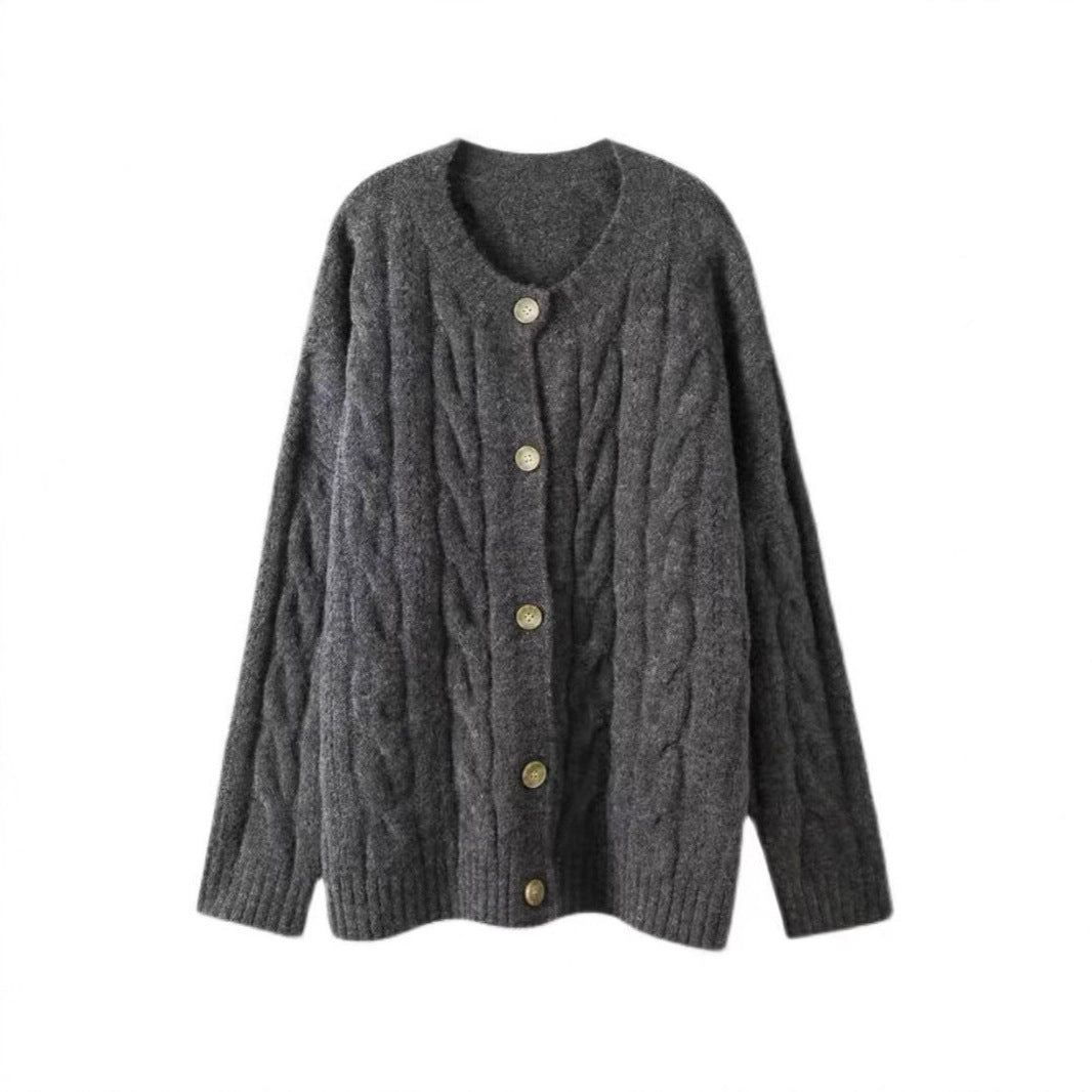 Kabelmuster-Strickjacke für Damen