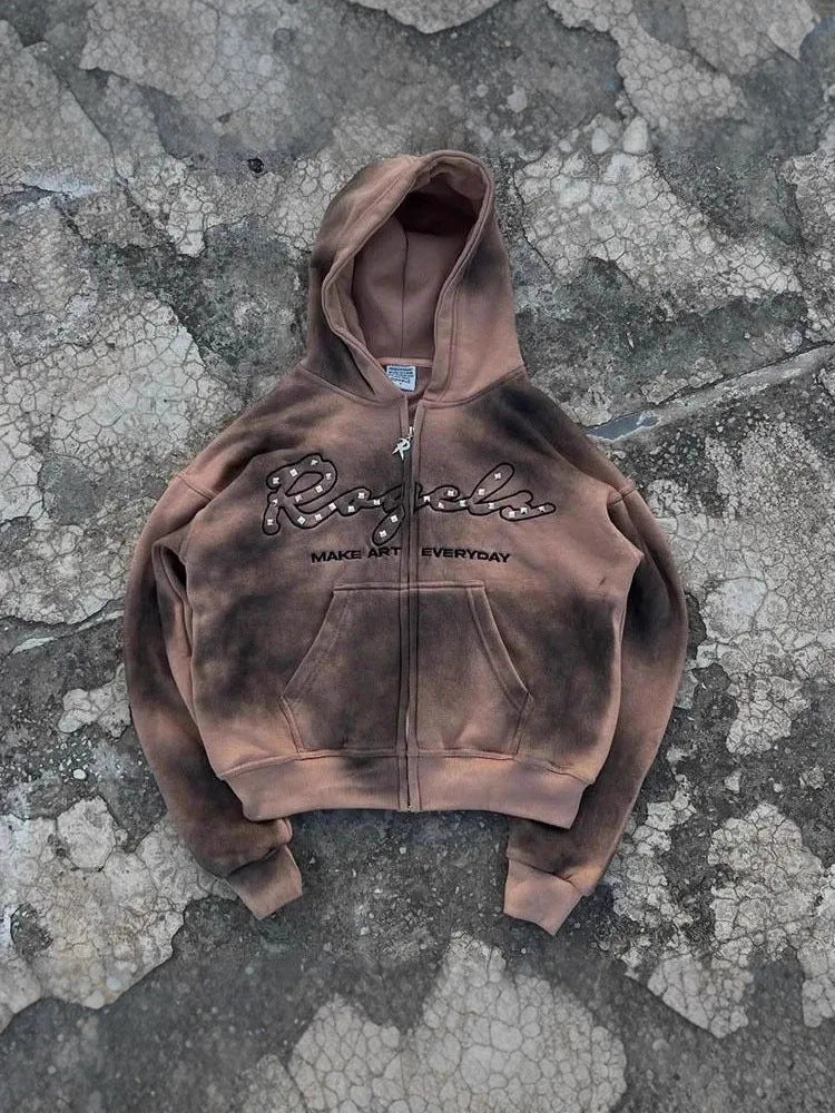 Graffiti-Print Unisex Hoodie