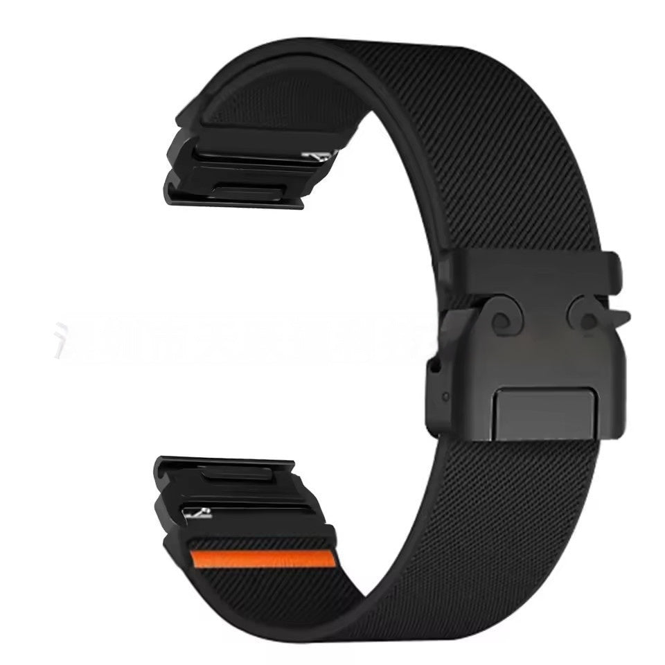 Elastisches Nylon-Armband mit Schirmverschluss 22/26 mm