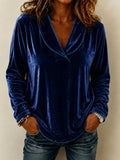 Samt-Blazer mit weitem Ausschnitt