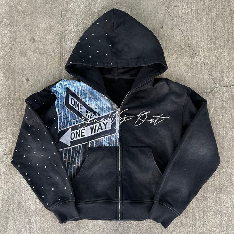 Kapuzen-Sweatshirt mit Cartoon-Print für Herren – Ansicht 6