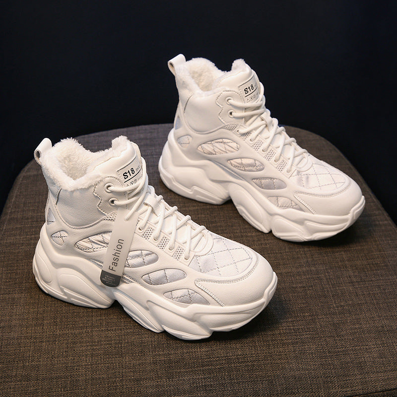 Samt-Plateau-Sneaker für Damen