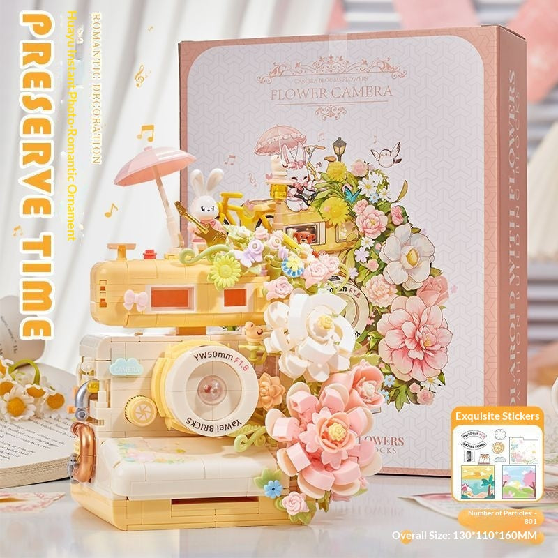 Kamera Bausteine mit Ewiger Blume Deko