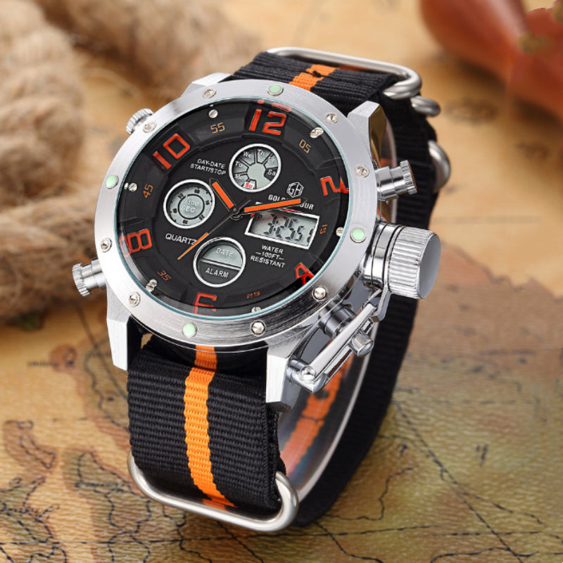 Uhr mit wasserfestem Gehäuse, silber/black, 15 mm – Bild 2 | LuxeStyle