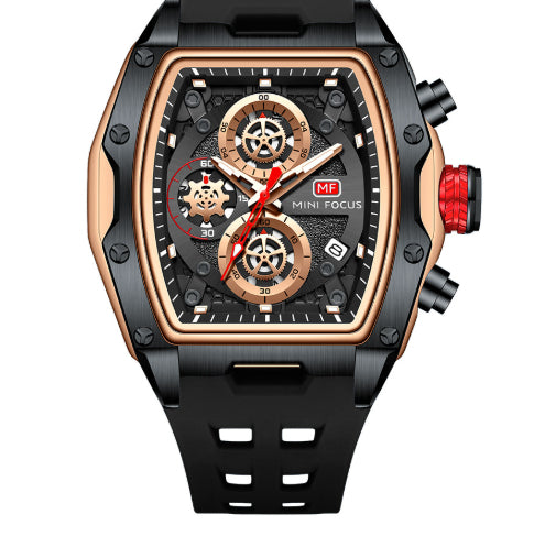 Sport Chronograph Herrenuhr mit Silikonarmband – Bild 6 | LuxeStyle