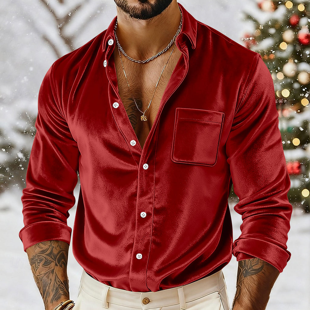 Samt-Hemd für Herren – Bild 5 | LuxeStyle