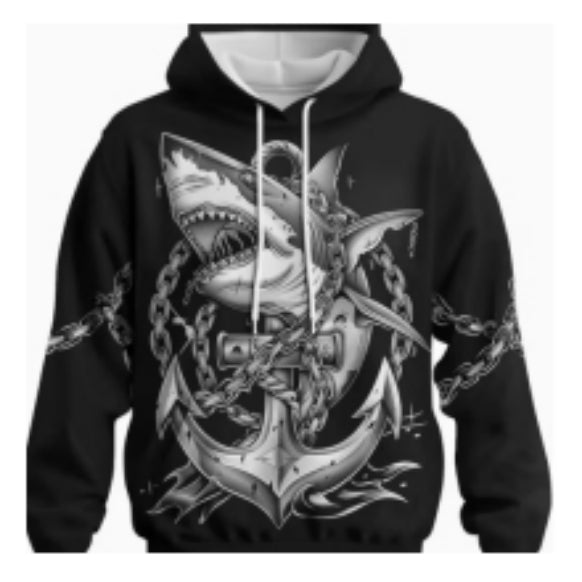 3D-Shark-Pullover für Herren