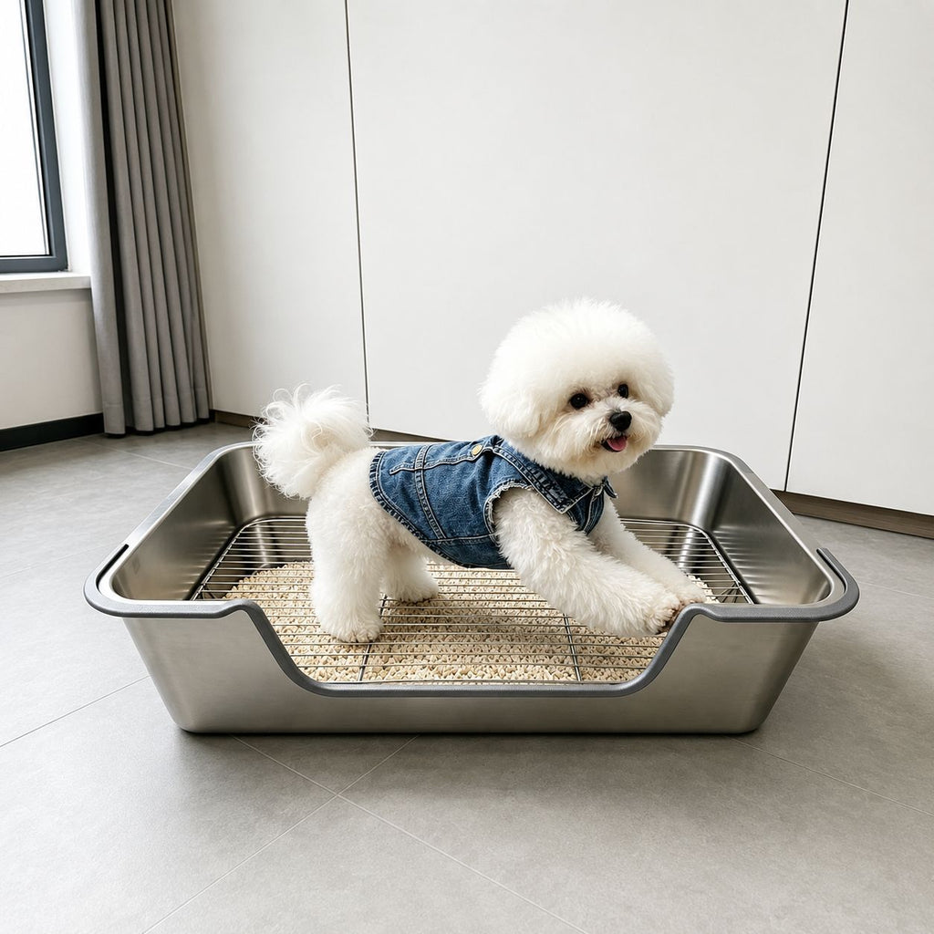 Hunde-Toilettenschale aus Edelstahl