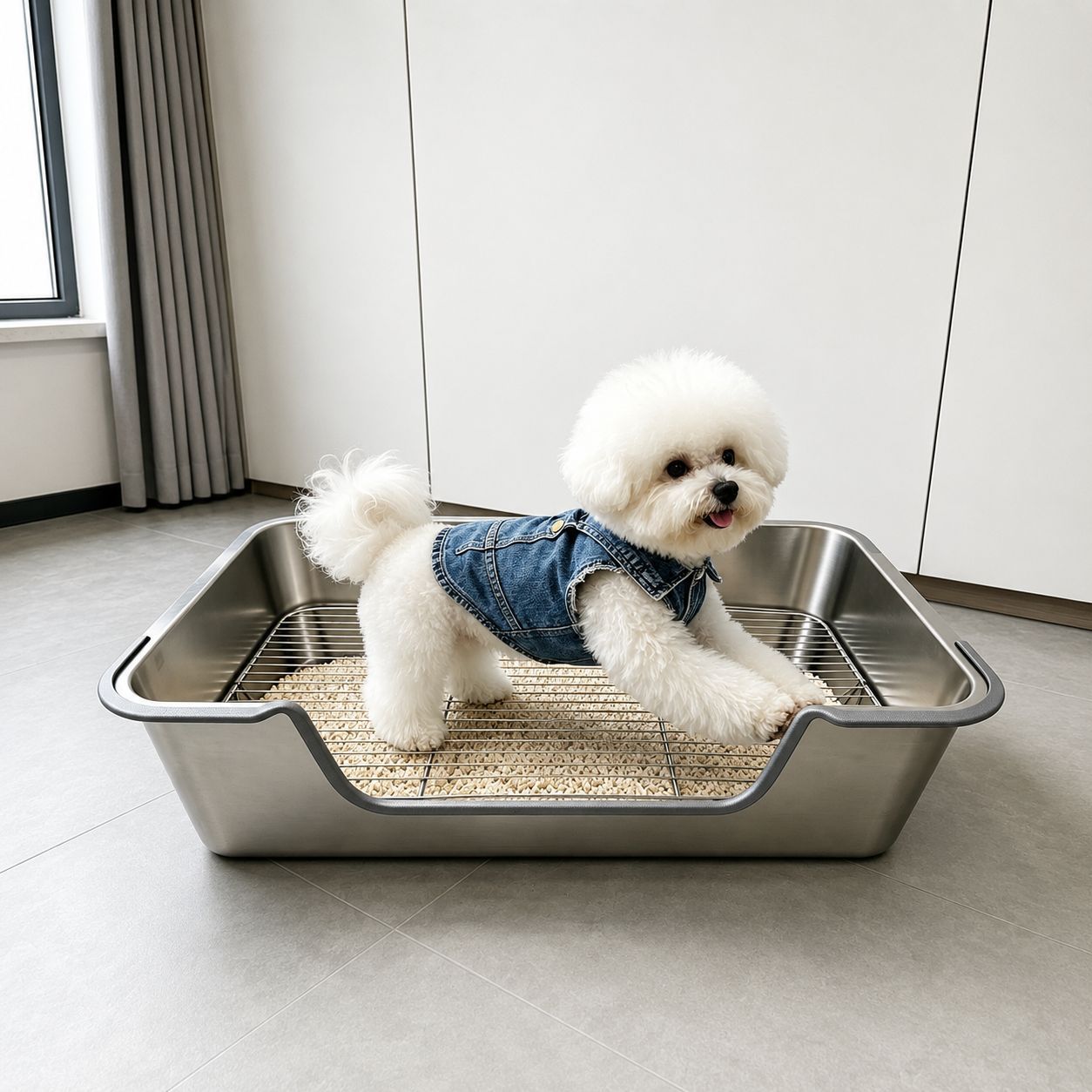 Hunde-Toilettenschale aus Edelstahl