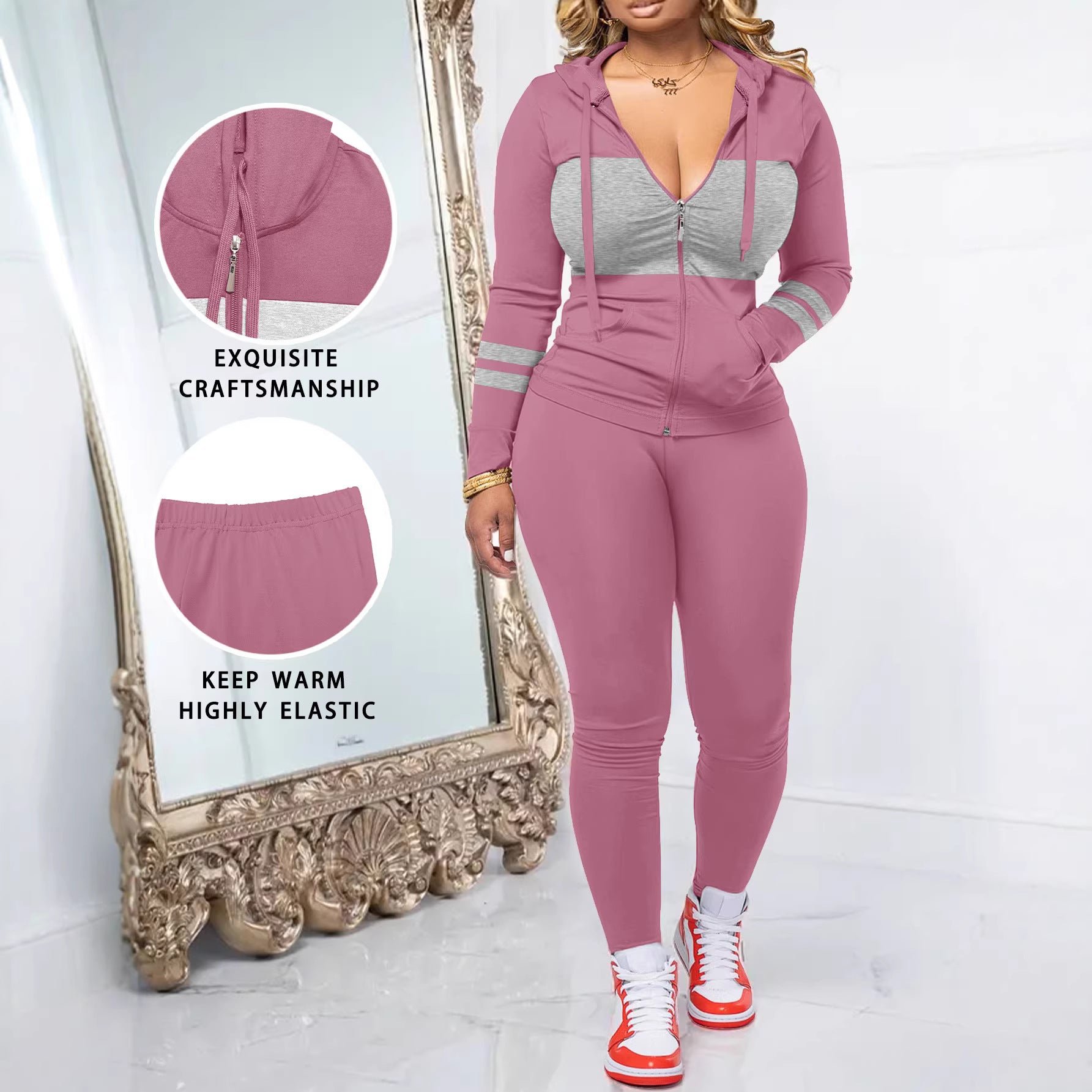 Eleganter Zweiteiler mit Rundhals-Top & Hose