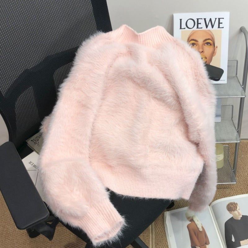 Mink Velvet Cardigan mit Totenkopfmuster – Ansicht 7