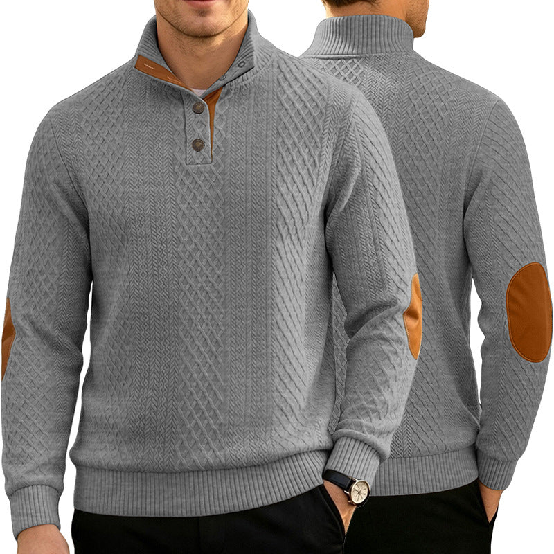 Herren Jacquard Pullover Langarm