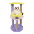 Katzenbaum mit 4 Ebenen, Mond & Sterne – Lila – Bild 1 | LuxeStyle