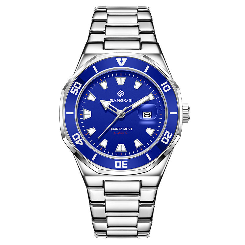 Herren-Quartz-Armbanduhr mit grossem Zifferblatt