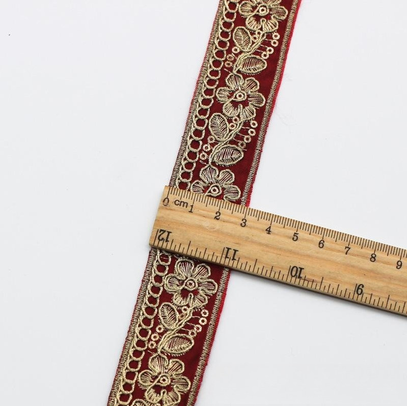 Chiffon-Stickband mit Goldfaden, 3 cm – Bild 17 | LuxeStyle