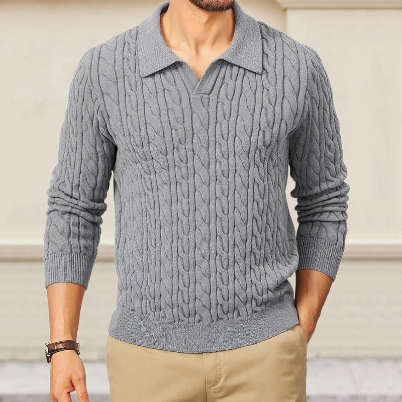 Herren Strickpullover mit Zopfmuster