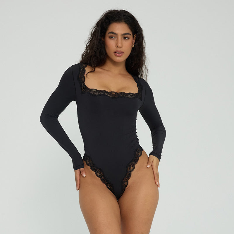 Sexy Lace Slim-Fit Yoga Jumpsuit