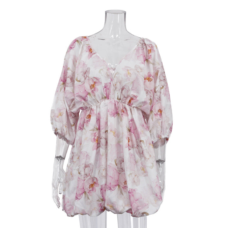 Voluminöses Mini-Kleid mit Puffärmeln