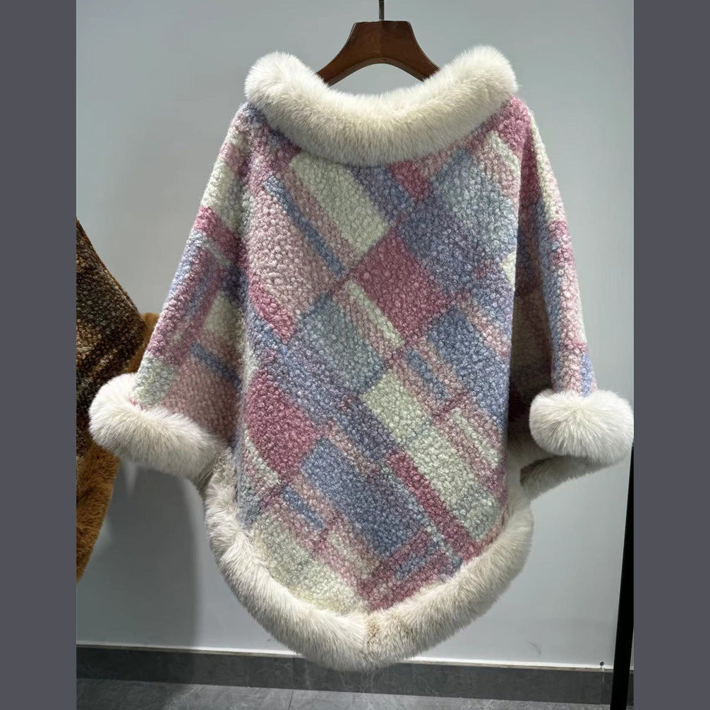 Poncho mit Faux-Pelzkragen – Bild 3 | LuxeStyle