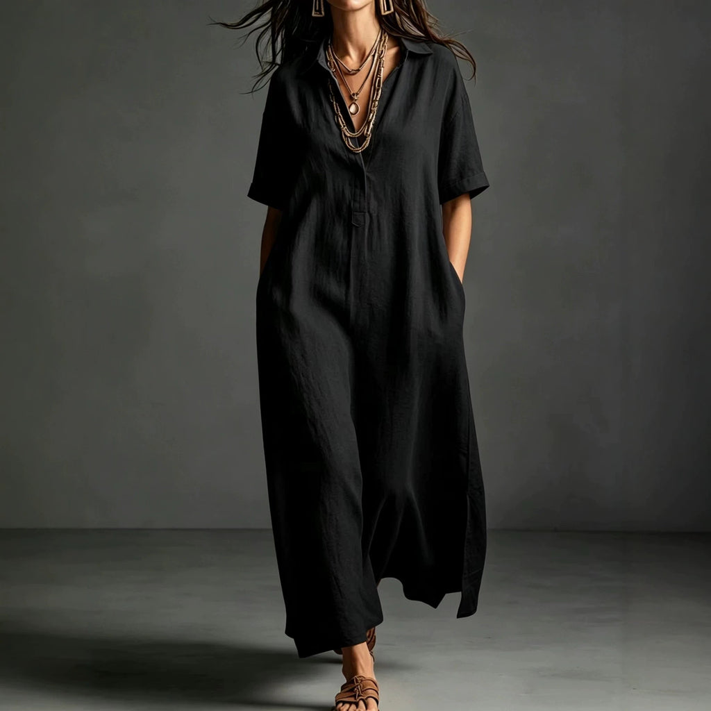 Elegantes knielanges Damen-Kleid mit Reverskragen