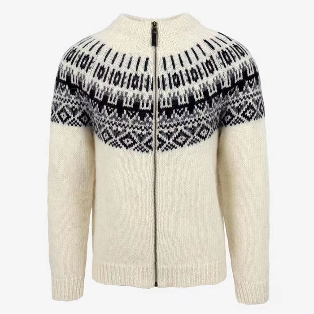 Jacquard Strickpullover für Herren