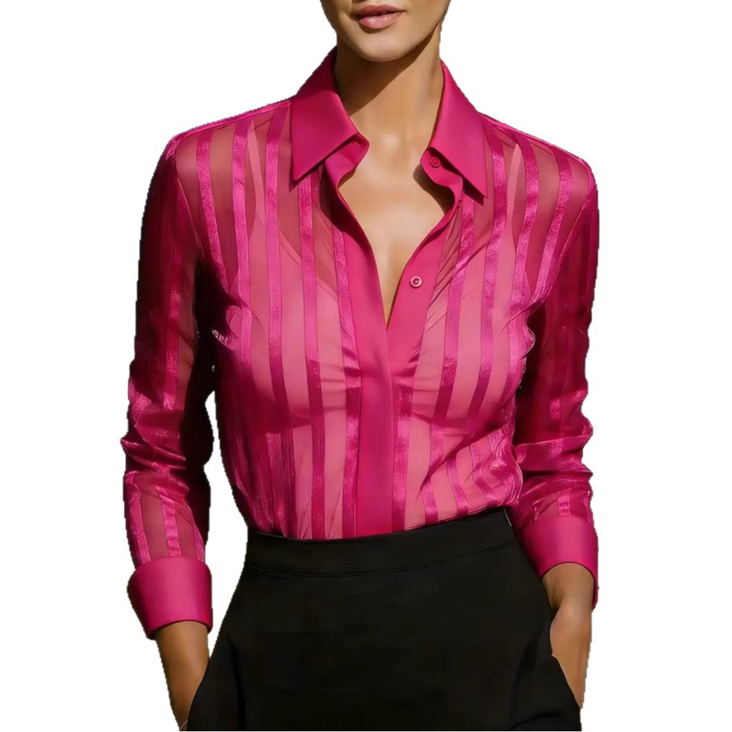 Gestreiftes Langarmshirt für Damen – Bild 6 | LuxeStyle