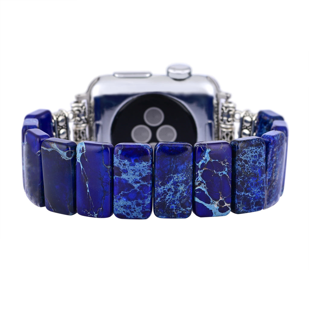 Handgewobenes Uhrenarmband mit Steinen