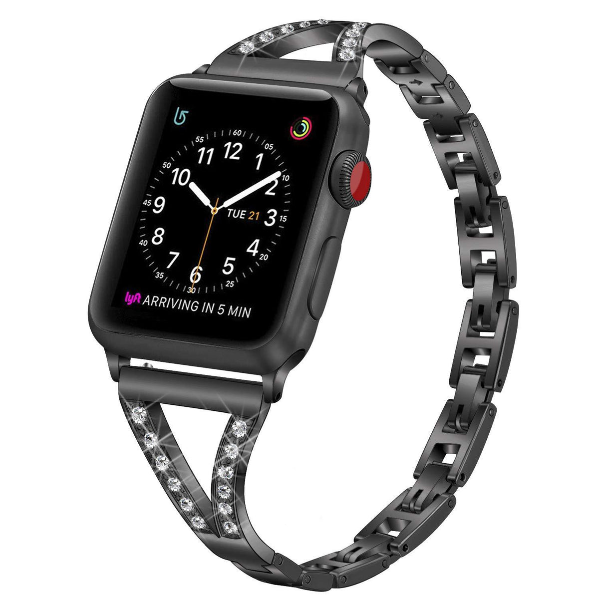 Smartwatch-Armband mit Fischgrätmuster und Diamanten – Bild 2 | LuxeStyle