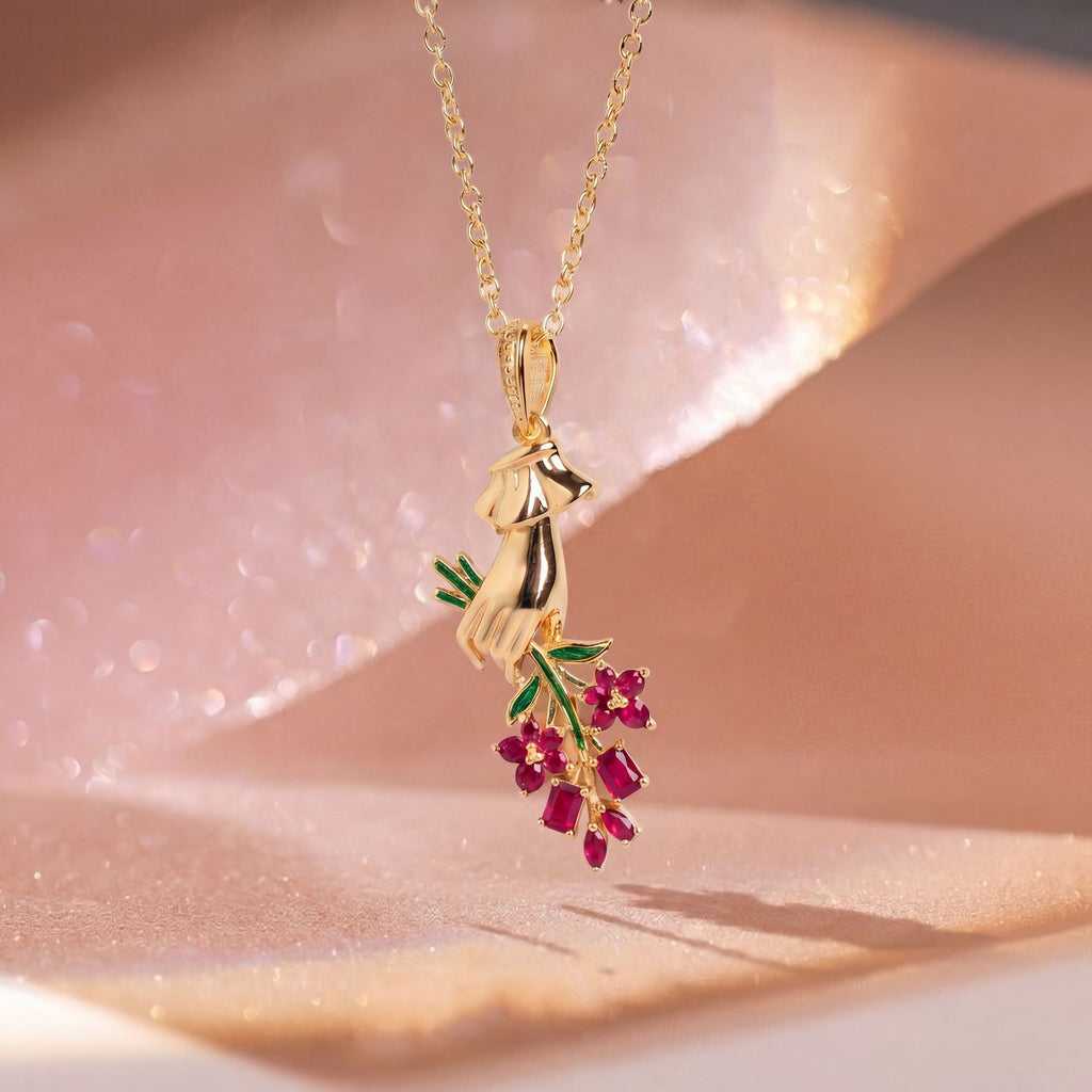 Blumen-Halskette im Retro-Stil