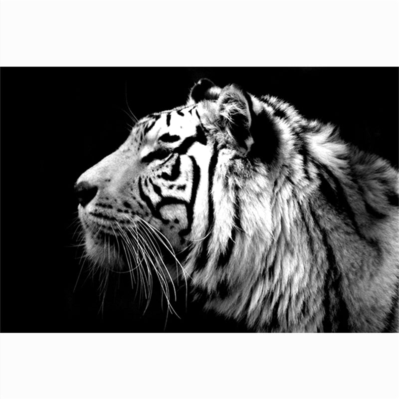 Leinwandbild Tigerkopf Schwarz-Weiss – Bild 2 | LuxeStyle