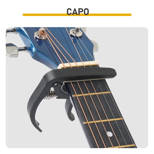 Dreadnought Akustikgitarre Blau mit Zubehör