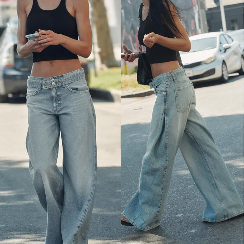 Hohe, gerade Jeans