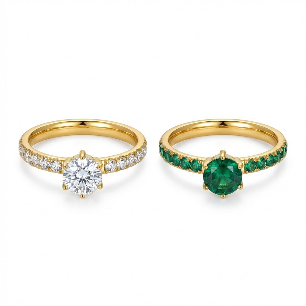 18K Gold Bicolor Pigstone Ring – Bild 6 | LuxeStyle