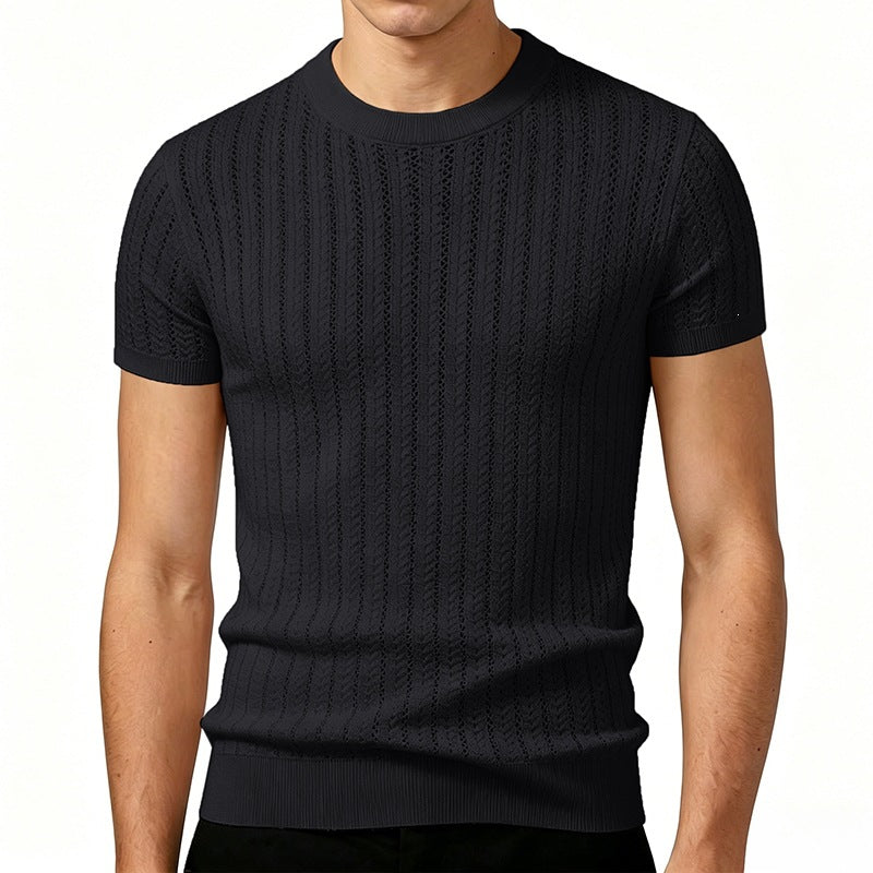 Kurzarm-Strickpullover für Herren