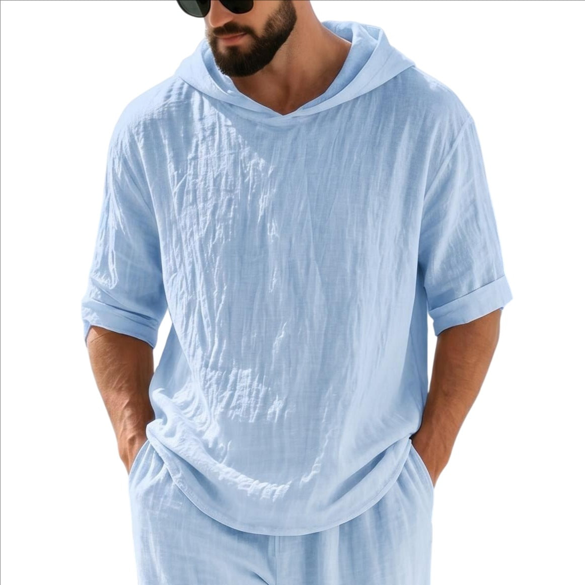 Kurzarm-Hoodie mit Fünfpunkt-Ärmeln
