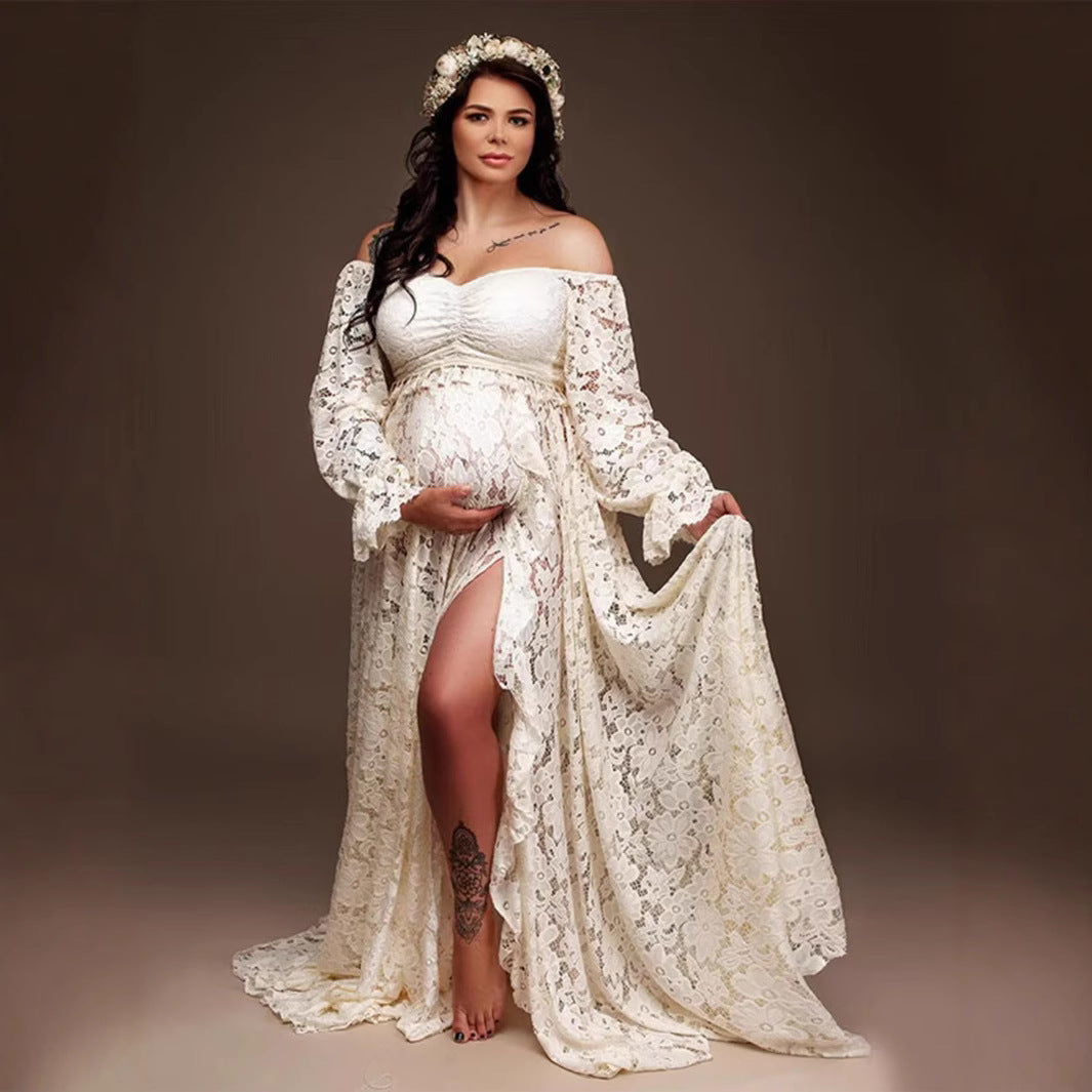 Elegantes zweiteiliges Spitzenkleid für Fotoshootings