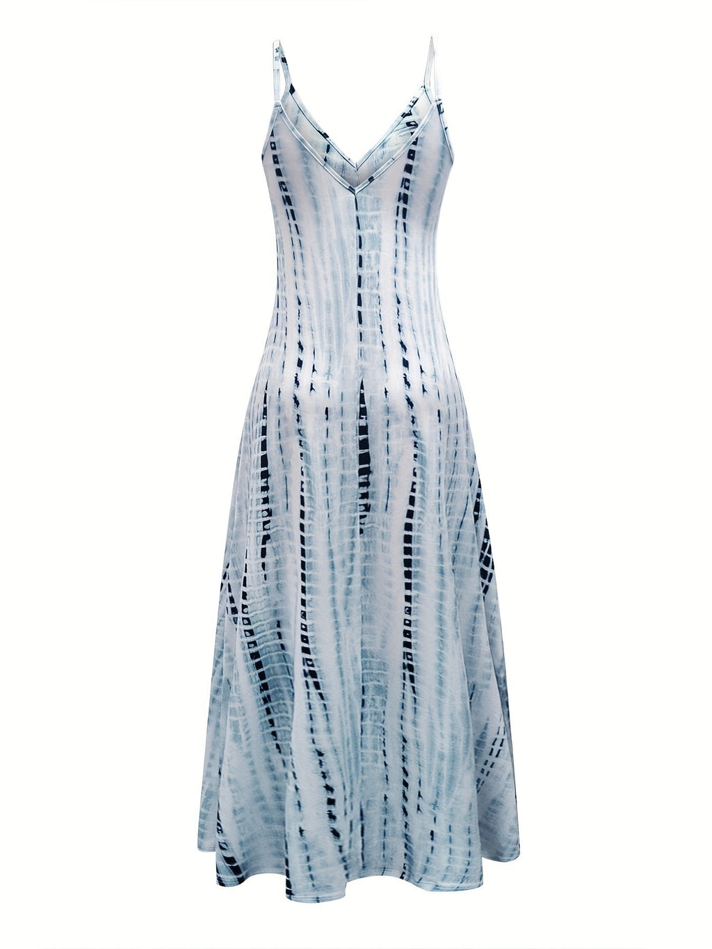 Damen V-Ausschnitt Swing-Kleid mit Print-Trägern – Bild 5 | LuxeStyle