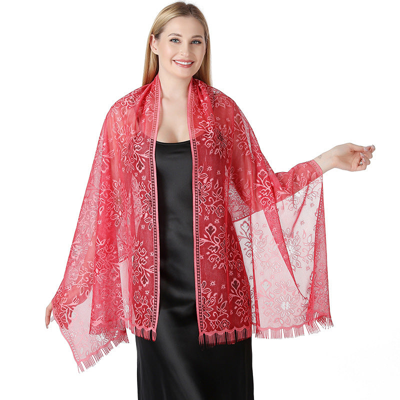 Geblümter Batik-Spitzenschal – Bild 6 | LuxeStyle