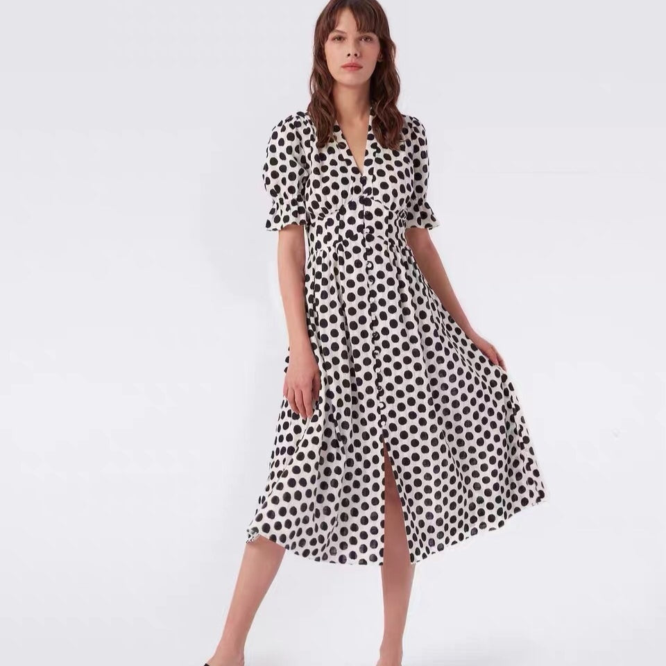 Retro Polka-Dot Kleid